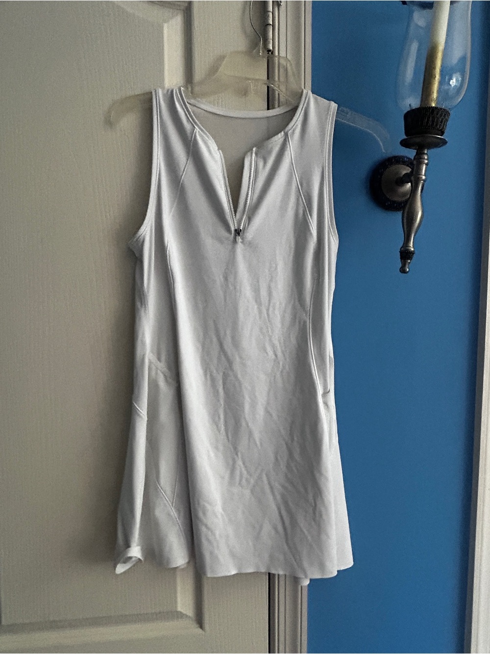 Athlete Small Petite Tennis/Pickleball White Active Tennis Dress Front zip